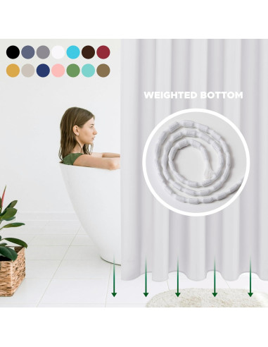 Cortina de Ducha de Tela Blanca Biscaynebay 182.88 cm x 182.88 cm