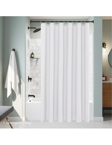 Cortina de Ducha de Tela Blanca Biscaynebay 182.88 cm x 182.88 cm