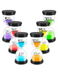 Temporizadores de Arena Zddaoole 6 Pcs 1-30 Minutos Coloridos