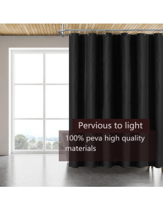 Forro de Ducha TIKABC PEVA 4G Negro 182.88x182.88 cm Impermeable 2