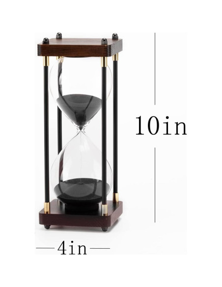 Temporizador de Arena SAMLONG 60 Minutos Madera Negra Temporizador de Arena SAMLONG 60 Minutos Madera Negra