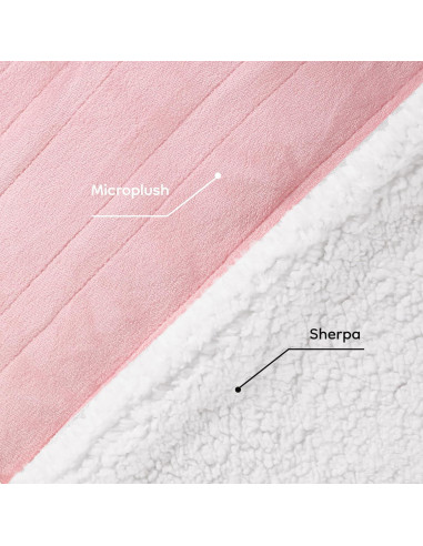 Manta Eléctrica Calentada LaffyLo 183x213cm Rosa Suave