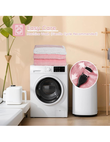 Manta Eléctrica Calentada LaffyLo 183x213cm Rosa Suave
