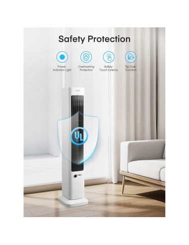 Ventilador de Torre y Calefactor FOHERE 1500W Oscilante 96.3cm