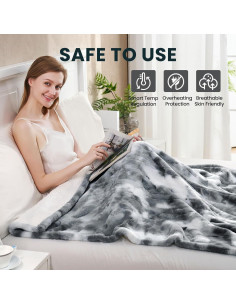 Manta Eléctrica Calentada PTQ 127x152cm Gris Suave 6 Niveles 2