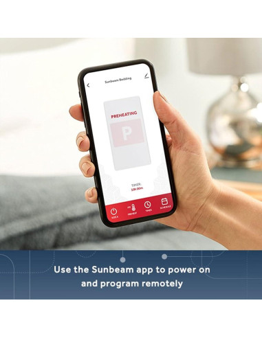 Manta Térmica Eléctrica Sunbeam Rey WiFi Terciopelo Doble Temperatura