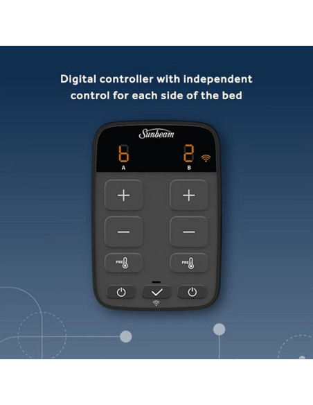 Manta Térmica Eléctrica Sunbeam Rey WiFi Terciopelo Doble Temperatura