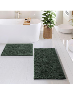 Conjunto de Alfombrillas de Baño Hearth & Harbor 2 Piezas Verde Cazador 2