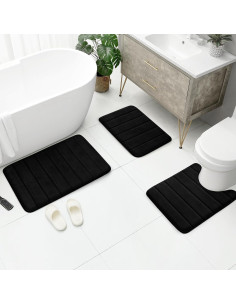 Conjunto de Alfombrillas de Baño BYSURE 3 Piezas Antideslizante 2