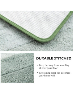 Juego de Alfombrillas de Baño Kmson 3 Pcs Antideslizante Verde 2