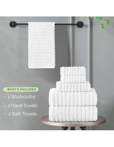 Conjunto de Toallas de Baño Elegant Comfort 6 Piezas Algodón Turco