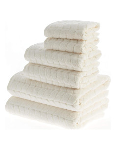 Juego de Toallas de Baño 100% Algodón Turco Bagno Milano 6 Piezas Crema