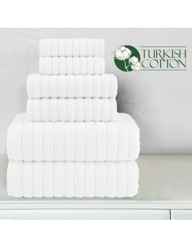 Conjunto de Toallas de Baño Elegant Comfort 6 Piezas Algodón Turco