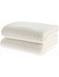 Juego de Toallas de Baño 100% Algodón Turco Bagno Milano 6 Piezas Crema 2