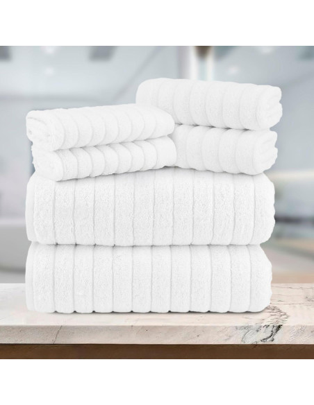Conjunto de Toallas de Baño Elegant Comfort 6 Piezas Algodón Turco