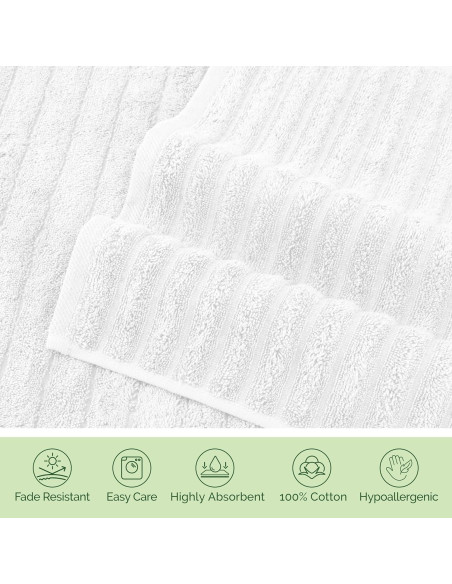 Conjunto de Toallas de Baño Elegant Comfort 6 Piezas Algodón Turco