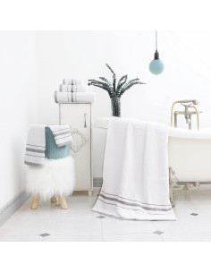 Juego de Toallas de Baño Le Fil Blanc 6 Piezas Algodón 100% 2