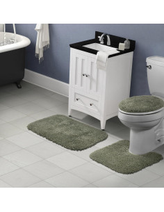 Conjunto 3 Piezas Alfombra de Baño Shaggy Garland Rug Verde 2