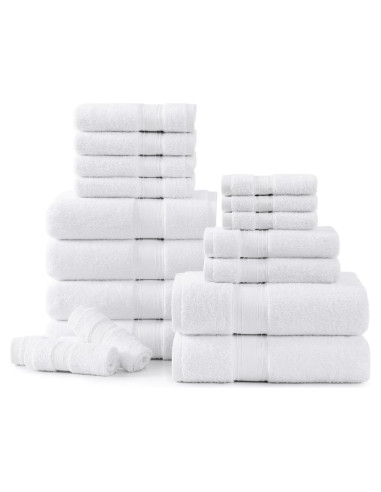 Juego de Toallas de Baño de Lujo LANE LINEN 18 Pzs Algodón 100%