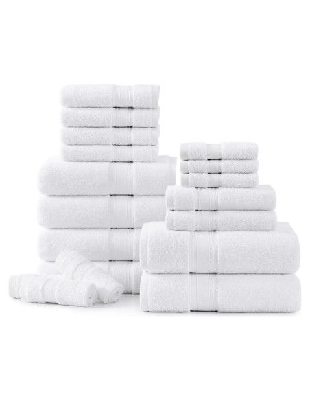 Juego de Toallas de Baño de Lujo LANE LINEN 18 Pzs Algodón 100%