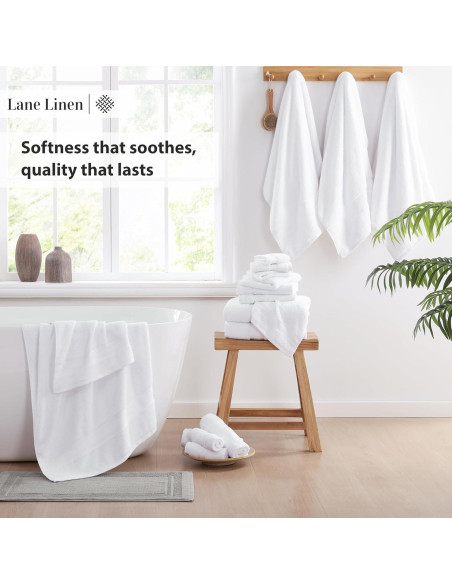 Juego de Toallas de Baño de Lujo LANE LINEN 18 Pzs Algodón 100%