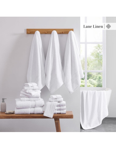 Juego de Toallas de Baño de Lujo LANE LINEN 18 Pzs Algodón 100%