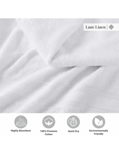 Juego de Toallas de Baño de Lujo LANE LINEN 18 Pzs Algodón 100%
