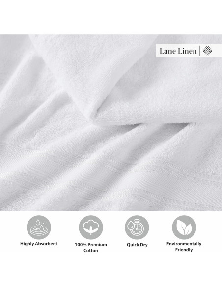 Juego de Toallas de Baño de Lujo LANE LINEN 18 Pzs Algodón 100%