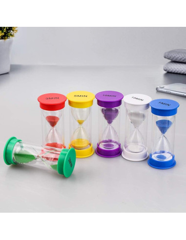 Temporizador de Arena EMDMAK Colorido 6 Piezas 1-15 Minutos