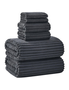 Juego de Toallas de Baño Extra Grande NALIVO 6 Piezas Gris