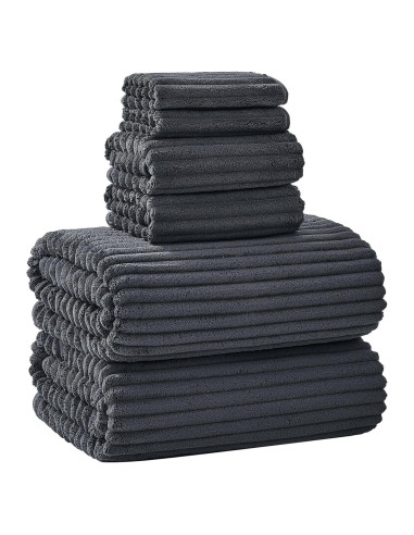 Juego de Toallas de Baño Extra Grande NALIVO 6 Piezas Gris