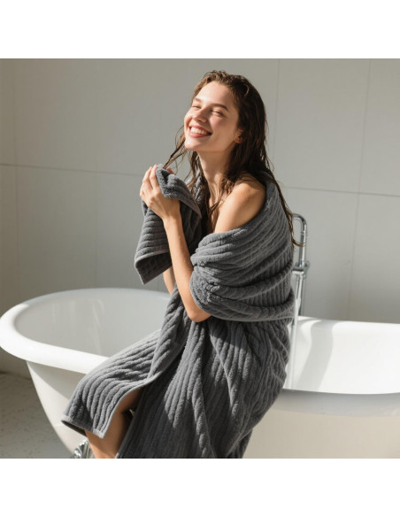 Juego de Toallas de Baño Extra Grande NALIVO 6 Piezas Gris