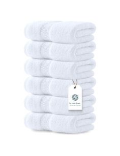 Toallas de Mano White Classic 100% Algodón Turco - 6 Piezas 40x76 cm
