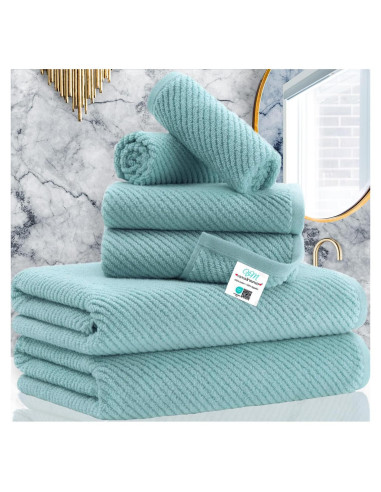 Juego de Toallas de Baño 6 Piezas VOOVA & MOVAS 100% Algodón