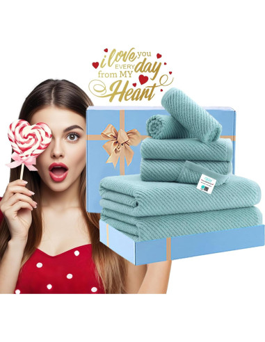 Juego de Toallas de Baño 6 Piezas VOOVA & MOVAS 100% Algodón