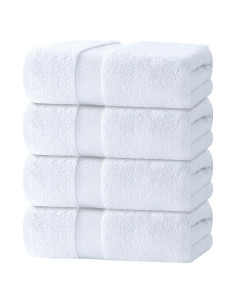 Juego de Toallas de Baño Lujo Clásico Blanco 4 Piezas 700 GSM