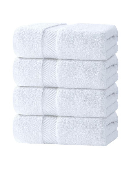 Juego de Toallas de Baño Lujo Clásico Blanco 4 Piezas 700 GSM