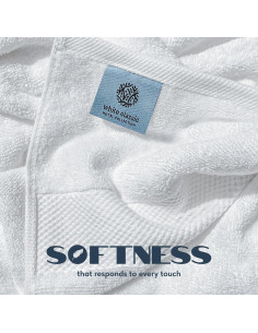 Juego de Toallas de Baño Lujo Clásico Blanco 4 Piezas 700 GSM 2