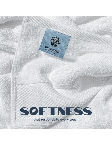 Juego de Toallas de Baño Lujo Clásico Blanco 4 Piezas 700 GSM
