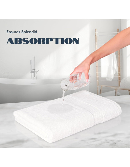 Juego de Toallas de Baño Lujo Clásico Blanco 4 Piezas 700 GSM