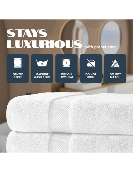 Juego de Toallas de Baño Lujo Clásico Blanco 4 Piezas 700 GSM