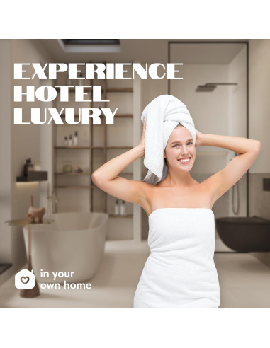 Juego de Toallas de Baño Lujo Clásico Blanco 4 Piezas 700 GSM