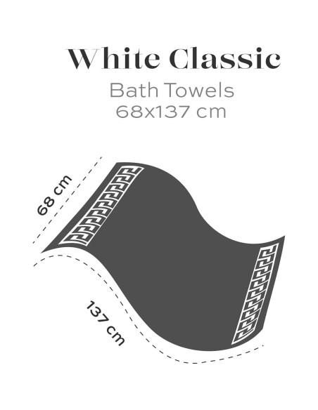 Juego de Toallas de Baño Lujo Clásico Blanco 4 Piezas 700 GSM