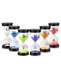 Temporizador de Arena EMDMAK 6 Piezas 1-30 Minutos Multicolor