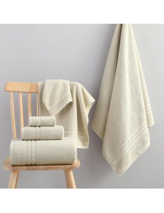 Juego de Toallas de Baño REDKISS 6 Piezas 100% Algodón Beige 2