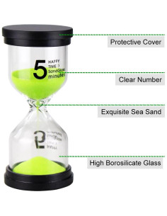 Temporizador de Arena EMDMAK 6 Piezas 1-30 Minutos Multicolor 2