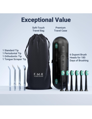 Kit de Limpieza Oral 2 en 1 FMK: Hilo Dental y Cepillo Eléctrico