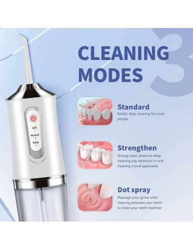 Irrigador Dental Inalámbrico Somall con 3 Modos y 4 Jets