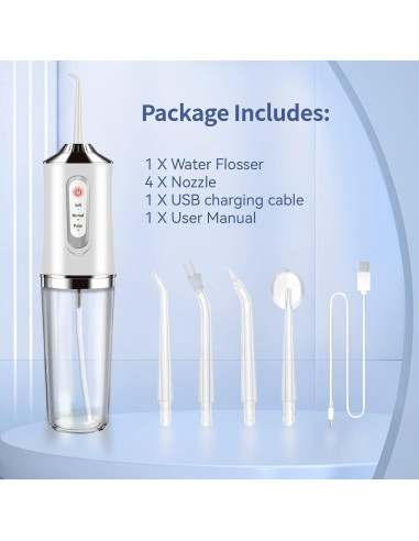 Irrigador Dental Inalámbrico Somall con 3 Modos y 4 Jets