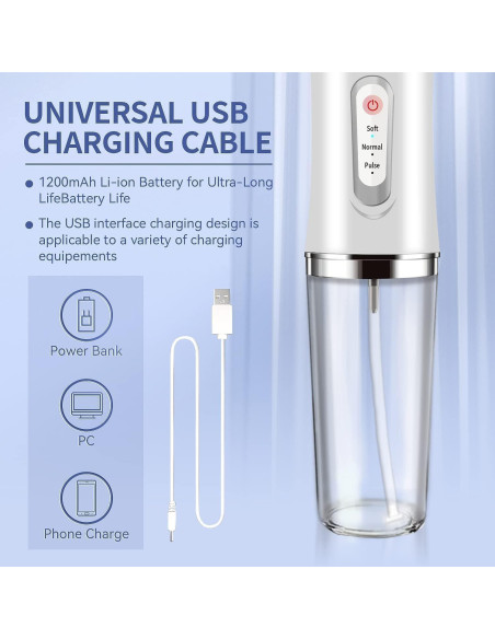 Irrigador Dental Inalámbrico Somall con 3 Modos y 4 Jets